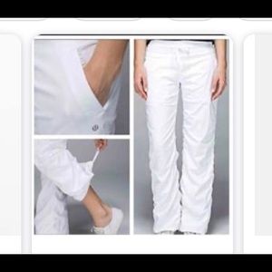 Lululemon white lined dance studio pants